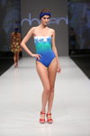 Domeni show — CPM SS2015 (looks: red sandals, flowerfloral multicolored closed swimsuit)