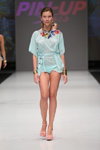 Pin-Up Stars show — CPM SS2015 (looks: turquoise tunic, pink sandals)