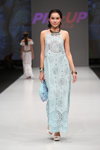 Pin-Up Stars show — CPM SS2015 (looks: turquoise clutch, turquoise lace maxi dress with straps)