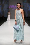 Pin-Up Stars show — CPM SS2015 (looks: turquoise clutch, turquoise lace maxi dress with straps, white sandals)
