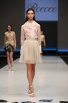 ROCOCO show — CPM SS2015 (looks: white transparent blouse, beige skirt, white sandals)