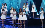 Finał — Miss Białorusi 2014. Top-25 (ubrania i obraz: sukienka biała)