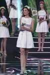 Наталья Лазута. Первое дефиле в финале "Мисс Беларусь 2014" (наряды и образы: белое платье)