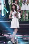 Palina Gusar. Finał — Miss Białorusi 2014. Top-25 (ubrania i obraz: sukienka biała)