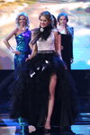 Inna Grabovskaya. Gala final — Miss Belarús 2014. Evening dresses (looks: vestido de noche con abertura)
