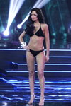 Victoria Miganovich. Swimsuit competition — Miss Belarus 2014. Top-10 (looks: black swimsuit, silver sandals)