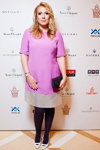 Анна Филимонова. Финал "Мисс Украина Вселенная 2014" (наряды и образы: розовое платье, фиолетовые колготки)