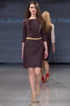 ALEXANDER PAVLOV show — Riga Fashion Week AW14/15 (looks: nude sheer tights, brown dress)