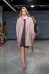 ALEXANDER PAVLOV show — Riga Fashion Week AW14/15 (looks: beige coat, red pumps, nude sheer tights)