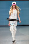 D.EFECT show — Riga Fashion Week AW14/15 (looks: white dress, white knee high boots)