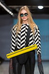 D.EFECT show — Riga Fashion Week AW14/15 (looks: striped black and white jumper, black trousers)