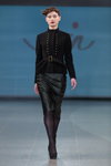Показ IN by Inga Nipane — Riga Fashion Week AW14/15 (наряды и образы: чёрные колготки, чёрные туфли, чёрная юбка)