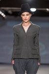 Natālija Jansone show — Riga Fashion Week AW14/15 (looks: black hat, grey pantsuit)