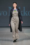 Ivo Nikkolo show — Riga Fashion Week SS15 (looks: black trench coat, grey dress)