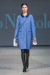 Ivo Nikkolo show — Riga Fashion Week SS15 (looks: checkered blue and white coat, black leggins)