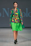 Ivo Nikkolo show — Riga Fashion Week SS15 (looks: multicolored blazer, green skirt)