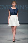 Pokaz LOVERAIN by Nadia Kirpa — Riga Fashion Week SS15 (ubrania i obraz: top niebieski, spódnica biała)