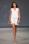 Показ M-Couture — Riga Fashion Week SS15 (наряды и образы: белый топ, белые шорты)