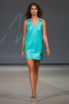 Pokaz M-Couture — Riga Fashion Week SS15 (ubrania i obraz: sukienka mini turkusowa)