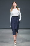 Marco Grisolia show — Riga Fashion Week SS15 (looks: white jumper, blue skirt)