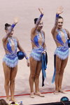 Групповые упражнения. Азербайджан — Этап Кубка мира 2014 (наряды и образы: голубой купальник (худ. гимнастика))