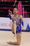 Djamila Rakhmatova. Übung mit den Keulen — Weltcup 2014