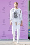 Street Style 2014. Black Star by Timati show (looks: white sports suit)