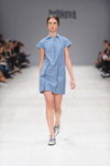 BOBKOVA show — Ukrainian Fashion Week SS15 (looks: sky blue dress, silver pumps)