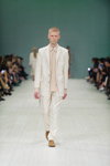 Jean Gritsfeldt show — Ukrainian Fashion Week SS15 (looks: white men's suit, beige shirt)