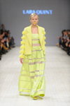 Pokaz Lara Quint — Ukrainian Fashion Week SS15 (ubrania i obraz: żakiet żółty, sukienka żółta pasiasta, półbuty żółte, blond (kolor włosów))