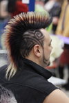 Men's hairstyles — Golden snowdrop 2014 (looks: Iroquois, hair tattoo)