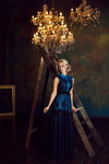 #dizziness. Kampania Kovshik Natalia (ubrania i obraz: suknia wieczorowa niebieska, blond (kolor włosów))