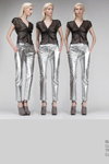 Лукбук PODOLYAN FW14/15 (наряды и образы: чёрная блуза, серебряные брюки)