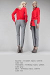 Лукбук PODOLYAN FW14/15 (наряды и образы: красная блуза, серые брюки, красный пояс)