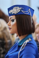 девушка в пилотке (подиумный макияж, IV Международный фестиваль красоты "Роза ветров - HAIR 2011", Минск, 01.12.11). пилотка (наряды и образы: синяя пилотка)