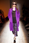 Lilia Kisselenko show — Aurora Fashion Week Russia SS16 (looks: purple trench coat, black top)