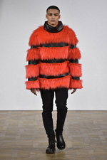 Asger Juel Larsen show — Copenhagen Fashion Week AW15/16 (looks: orange fur coat, black trousers)