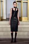Desfile de Veronica B. Vallenes — Copenhagen Fashion Week AW15/16 (looks: , calcetines largos negros, sandalias de tacón negras, falda de piel midi negra)