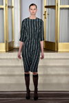 Veronica B. Vallenes show — Copenhagen Fashion Week AW15/16 (looks: striped dress, black knee-highs, black sandals)