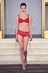 Wolford show — Copenhagen Fashion Week AW15/16 (looks: red guipure bra, red guipure briefs)