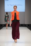 British Higher School of Art&Design show — CPM FW15/16 (looks: orange vest, burgundy skirt, black top)