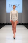 Dana Pisarra lingerie show — CPM FW15/16 (looks: ivory lace jumper, black pumps, white briefs)