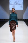 Designerpool show — CPM FW15/16 (looks: aquamarine jumper, brown wrap leather skirt)
