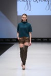 Designerpool show — CPM FW15/16 (looks: aquamarine jumper, grey leg warmers, brown leather shorts)