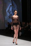 Parah lingerie show — CPM FW15/16 (looks: black skirt, black pumps, black transparent bodysuit)