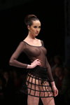 Parah lingerie show — CPM FW15/16 (looks: black skirt, black transparent bodysuit)