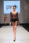 Parah lingerie show — CPM FW15/16 (looks: black skirt, black pumps, black transparent bodysuit)
