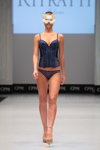 Ritratti Milano lingerie show — CPM FW15/16 (looks: beige sandals, blue bustier, blue guipure briefs)