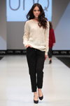 Steilmann, UNQ show — CPM FW15/16 (looks: knitted white jumper, black trousers, black pumps)