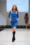 Показ Vemina — CPM FW15/16 (наряды и образы: замшевые чёрные сапоги, голубое платье)